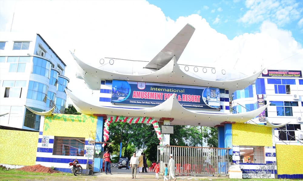 Family enjoying water rides