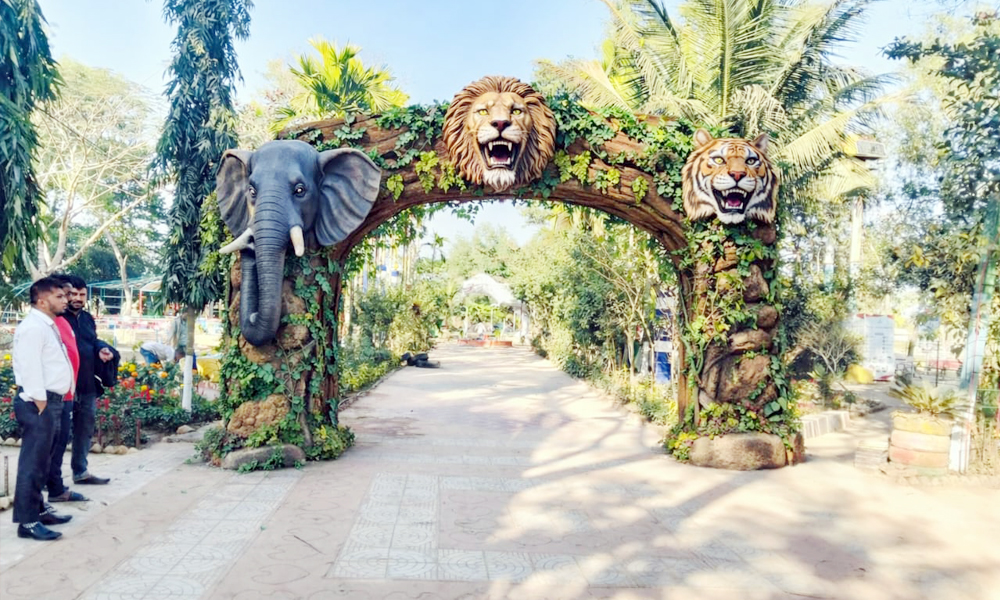 Happy child on water slide